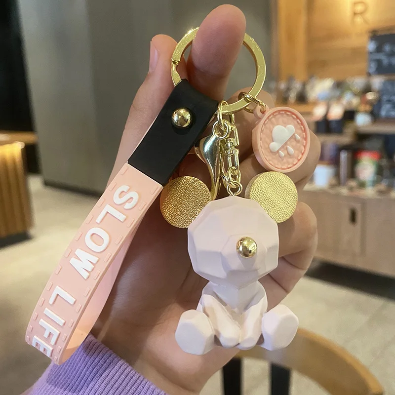 

Cut Face Big Ears Bear Keychain Creative Bear Keychain Male and Female Cute Car Key Chain Couple Key Chain