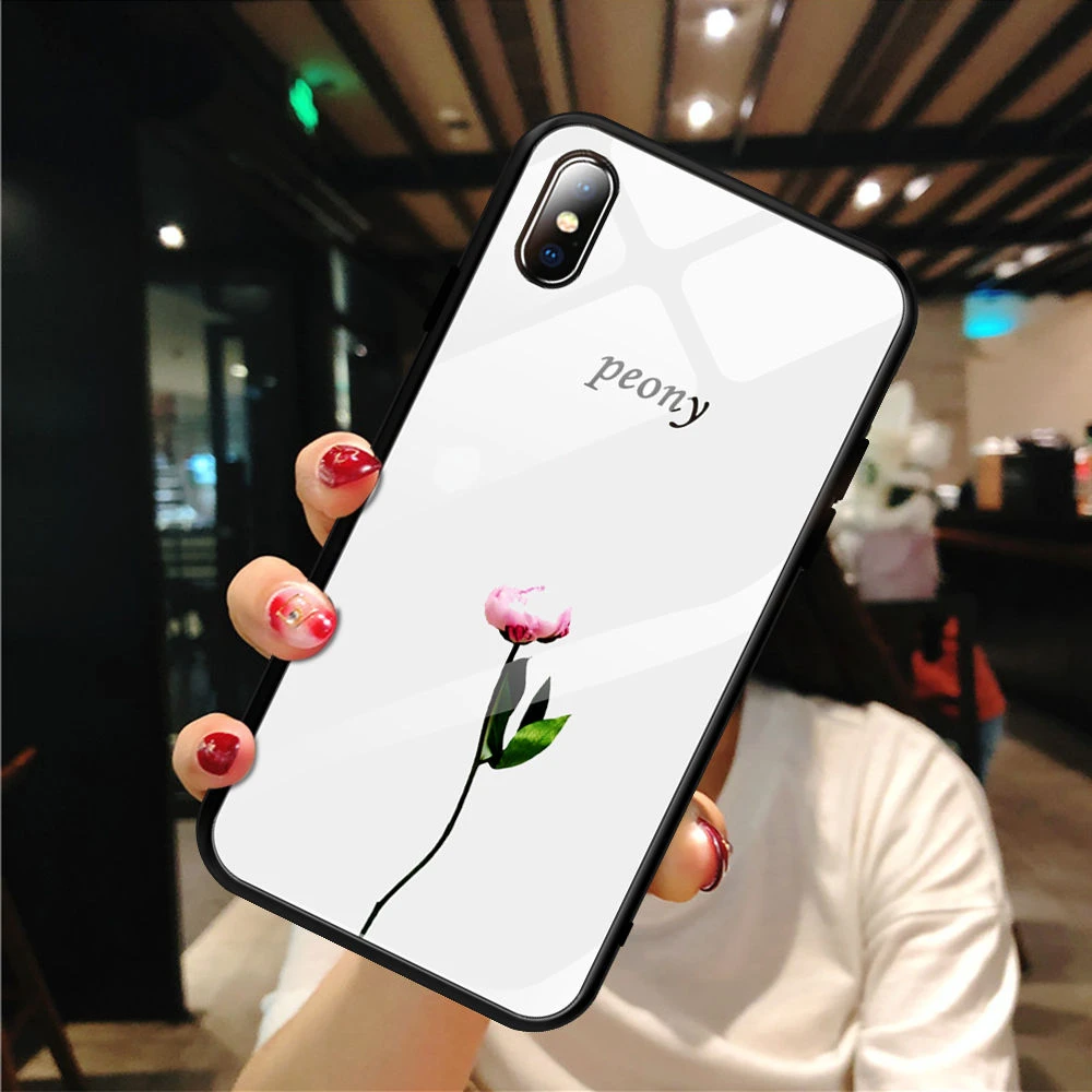Чехол для телефона из закаленного стекла с сердечком для iPhone XR XS X XS Max 7 8 6 6S Plus, прозрачная ультратонкая защитная задняя крышка - Цвет: T6