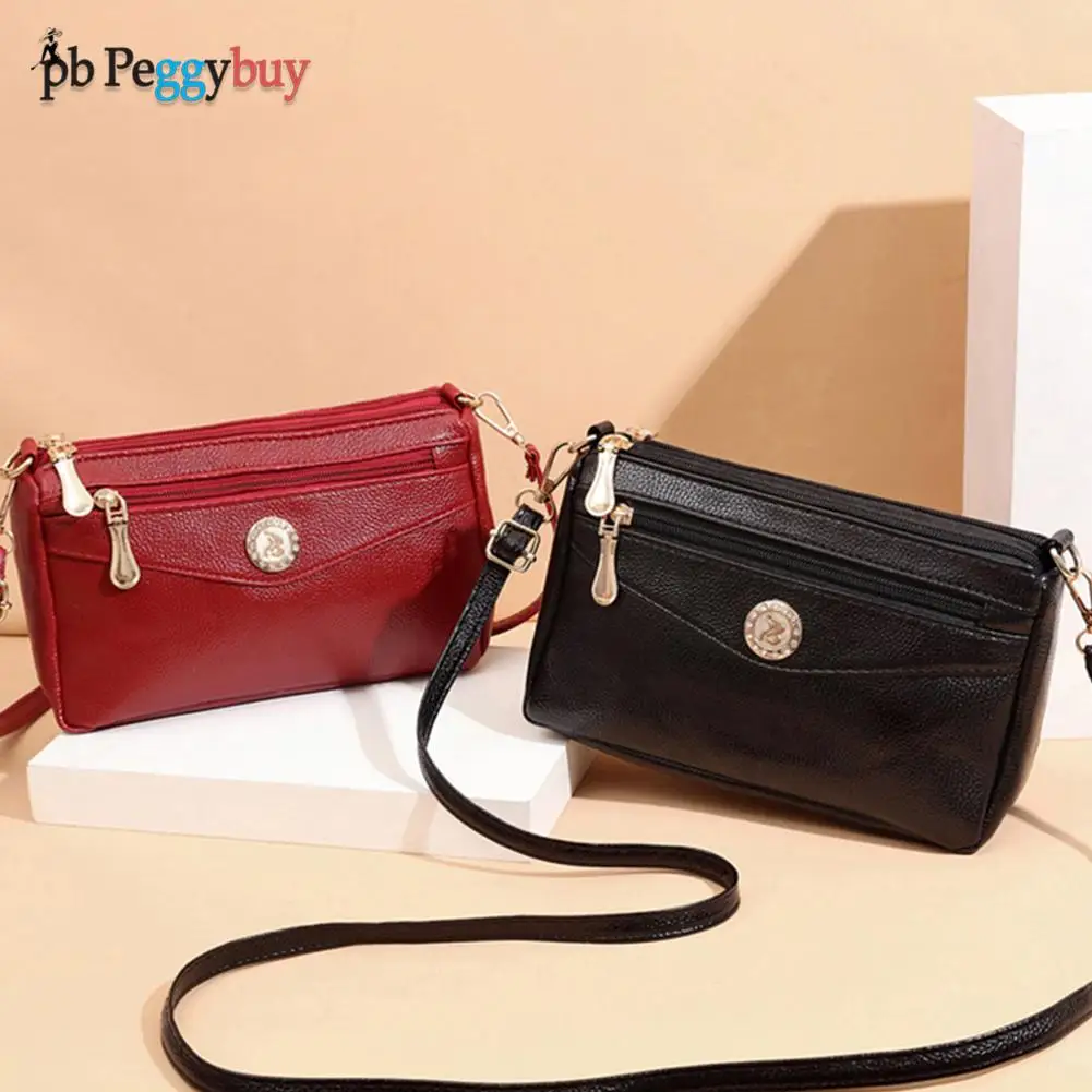 

Female Crossbody Handbags with Exterior Pocket Tote PU Leather Embossing Shoulder Underarm Bags for Shopping