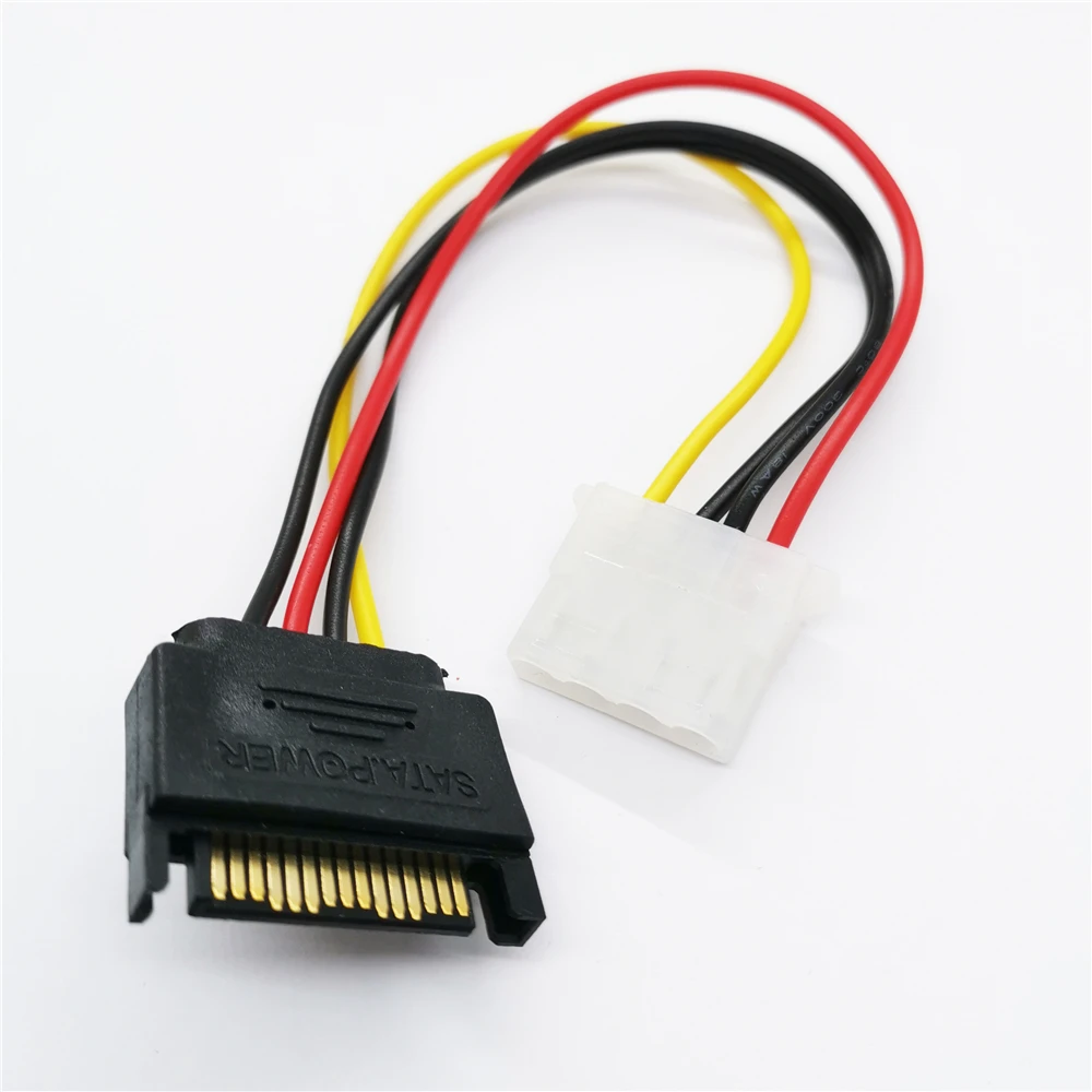 1x мужской женский 4 контактный Мощность привод адаптер кабель для Molex IDE/SATA 15 pin