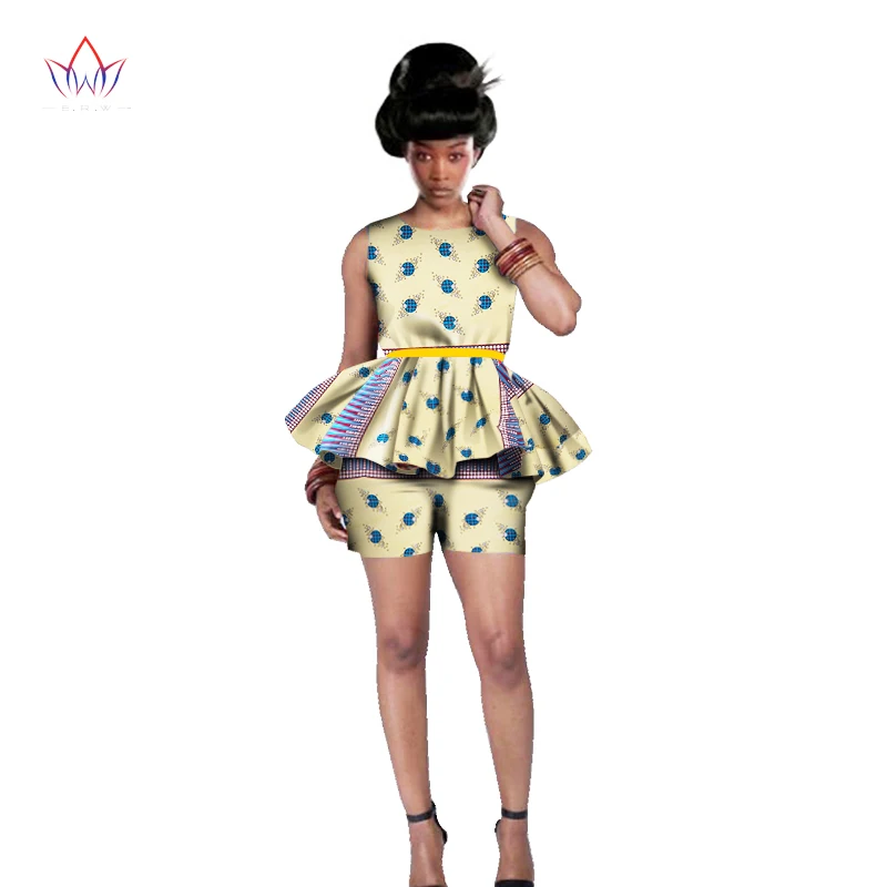 Women African Clothing 6XL Outfits 2 Piece Sets Print Shorts Set Design Brand Dashikis BRW WY542|Африканская одежда| |