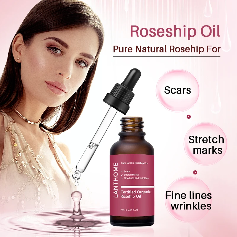 

10ml Original Organic Rosehip Oil for Scars Fine Lines Wrinkles Stretch Marks Dehydrated Ageing Skin Moisturizing Dry Patches