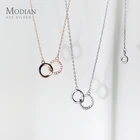 Женская подвеска-цепочка Modian, ожерелье из стерлингового серебра 925 пробы с кубическим цирконием геометрического дизайна