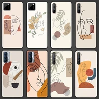 drawings abstract faces soft phone cover case for realme c3 c11 c15 5 6 7 7i 8 pro x7 x50 xt pro gt neo v15 5g luxury shell