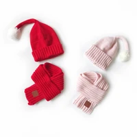 0 24 months boy girl knitted beanie hat scarf two piece set winter warm toddler children baby newborn girl boy hat snood set