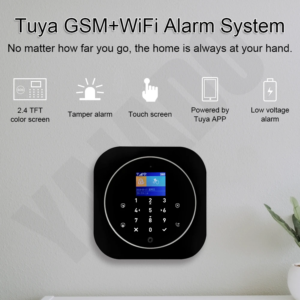 WiFi GSM сигнализация Система безопасности домашняя охранная комплект Tuya Smart 433 МГц