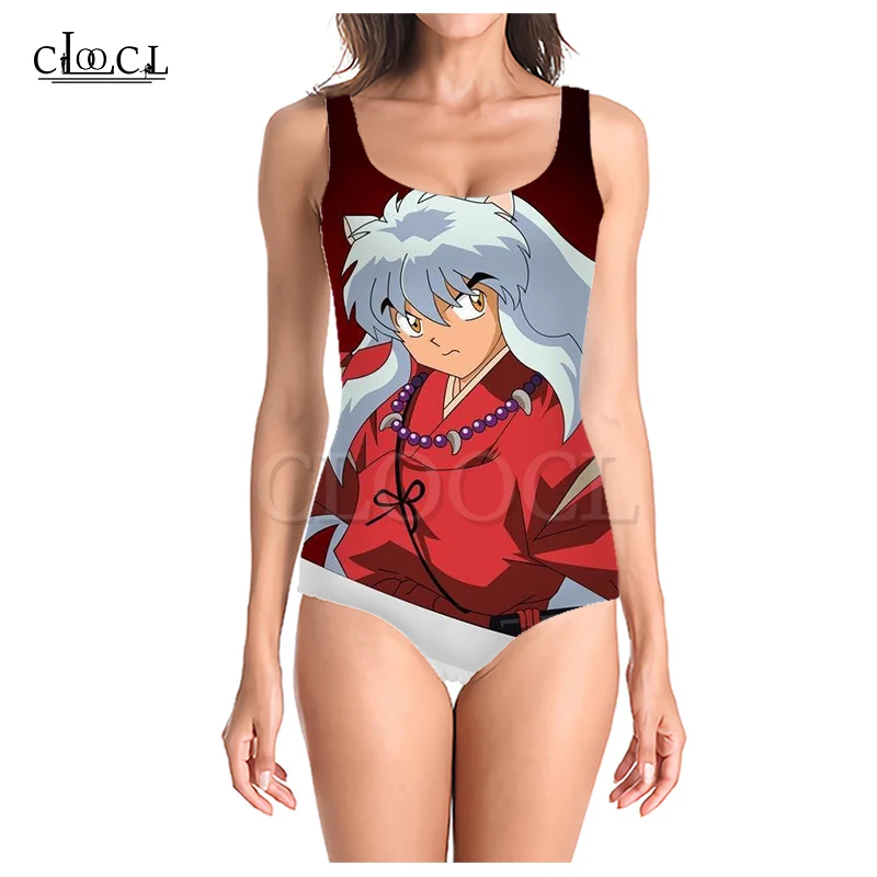

CLOOCL Japanese Anime Inuyasha 3D Print Women's Sleeveless Sexy Swimsuit Summer Beach Swimwear One-piece
