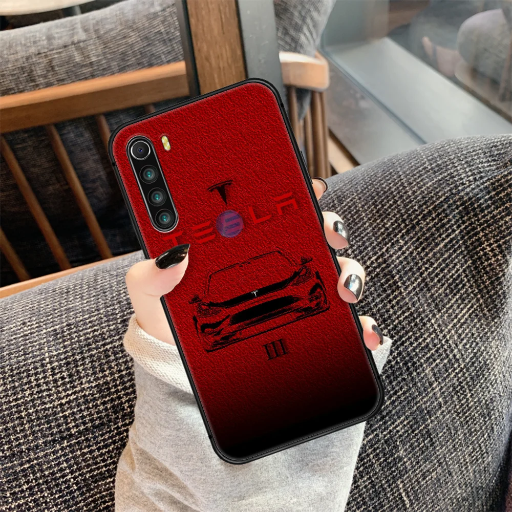 

Teslas car logo Phone Case Cover Hull For XIAOMI Redmi 7 7a 8 8a 9 9a NOTE 6 7 8 8t 9 9s Pro Max 4X black Bumper Pretty Cover