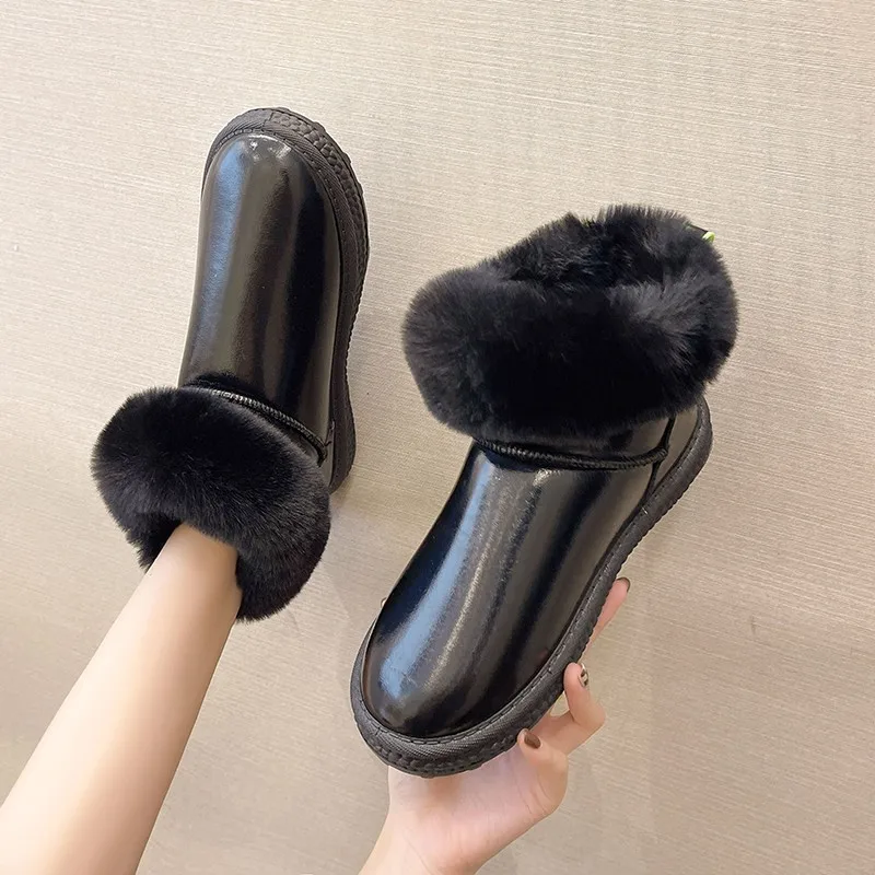 

Туфли женские с круглым носком, резиновая элегантная обувь на Плоском Каблуке, базовая Повседневная ткань, в римском стиле, для отдыха, R, зим...