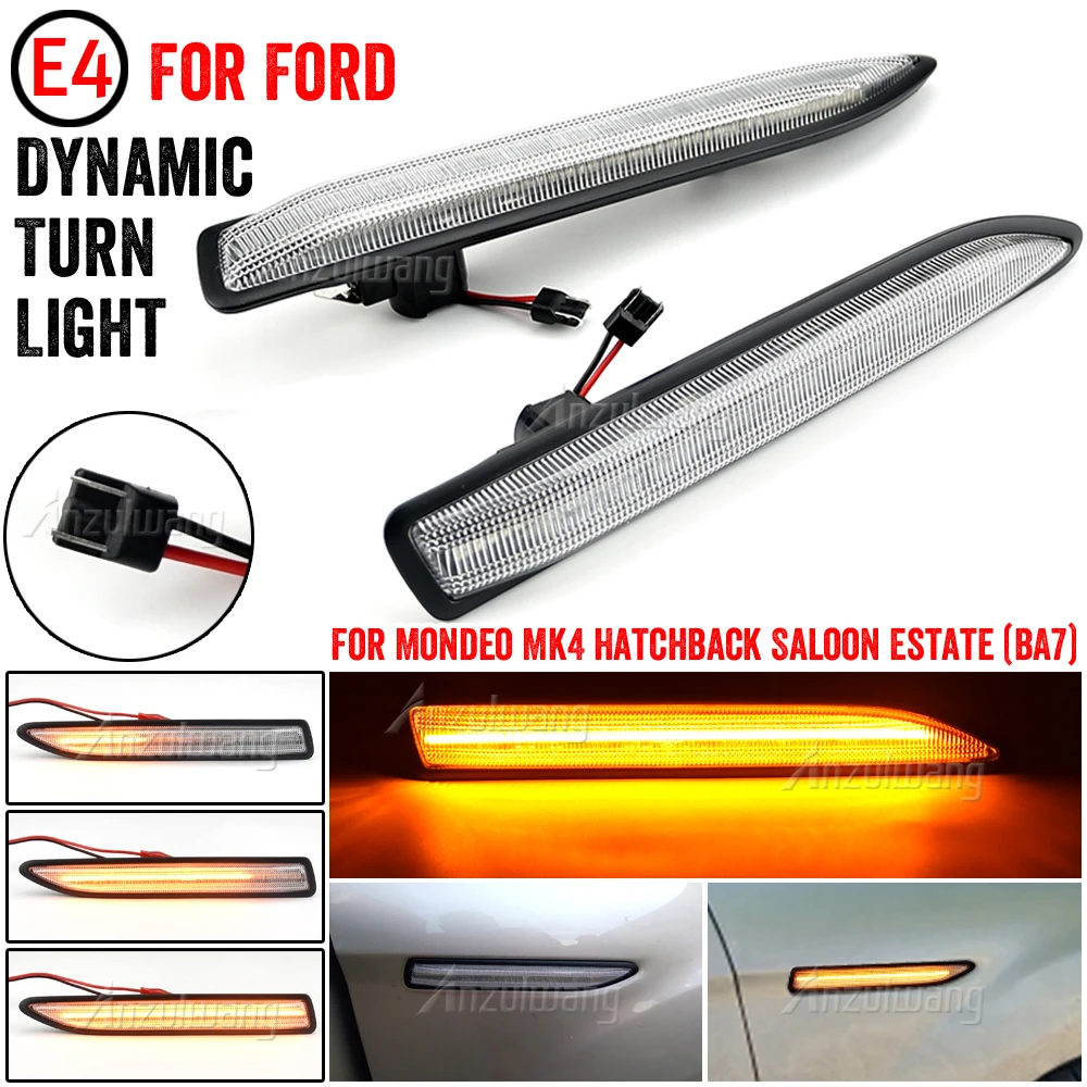 

Smoked Dynamic LED Side Marker Light Amber Turn Signal Blinker Lamp For Ford Mondeo Mk4 Hatchback Saloon Estate (BA7) 2007-2015