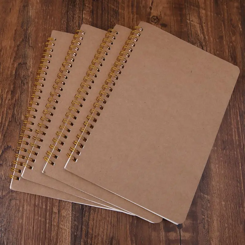 

A5 Bullet Notebook Kraft Dot Grid Time Management Blank Book Spiral Journal Weekly Planner School Office Supplies