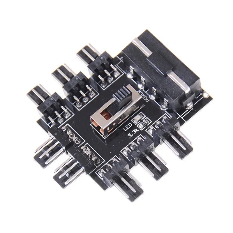 Новый PC IDE Molex 1-8 Way Splitter 3-контактный Вентилятор охлаждения Hub адаптер питания |