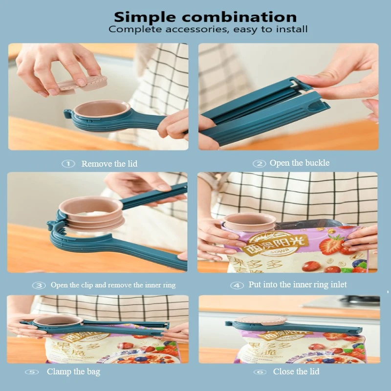 

Snack Sealing Clip Plastic Fresh Keeping Sealer Clamp Food Saver Travel Kitchen Accessories Seal Food Storage Bag Clip