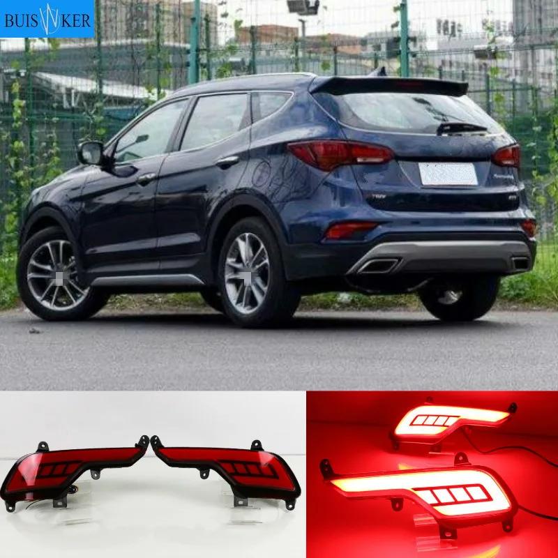 2 шт. светодиодный задний бампер отражатель светильник для Hyundai ix45 Santa Fe Santafe 2016 2017