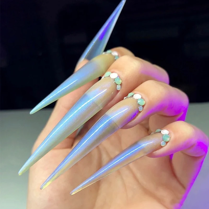 

Fake Nails Long Salon Nail Stickers Finished Nail Stickers Removable Portable and Fasionable 120pcs Fake Nails Nail Stickers