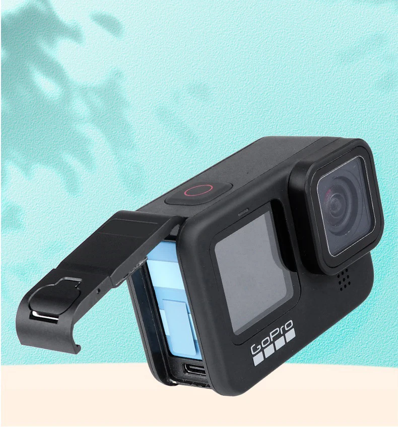 Для GoPro 9 10 перезаряжаемая боковая крышка из алюминиевого сплава запасная батареи