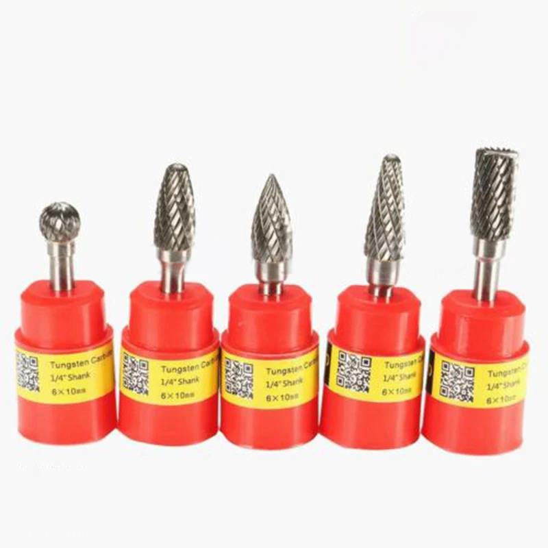 

5x Tungsten Carbide Burr 1/4 Rotary Cutter Files Kit CNC Engraving Sliver Tool