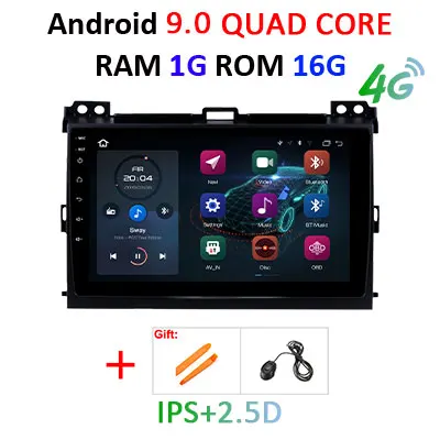 9.0 1G 16G NO CANBUS Ips DSP Android 9,0 4G 64G gps мультимедийный экран для Toyota LAND CRUISER Prado 120 Lexus GX470 навигационное радио Восьмиядерный без DVD - Цвет: 9.0 1G 16G NO CANBUS