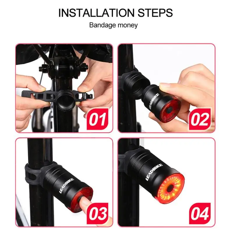 

Bike Bicycle Light USB Sensing Light Waterproof IPX6 LED Tail Light Outdoor Night Riding Safety Warning Light Bike Accessories