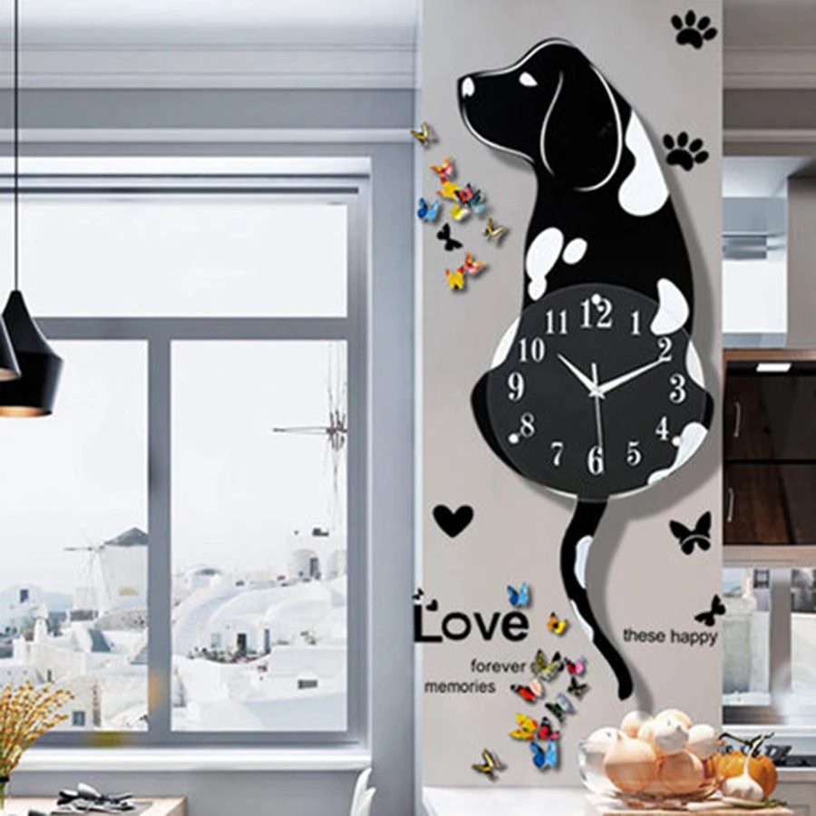 Cat современные тихие Креативные Часы для гостиной уникальные часы большие