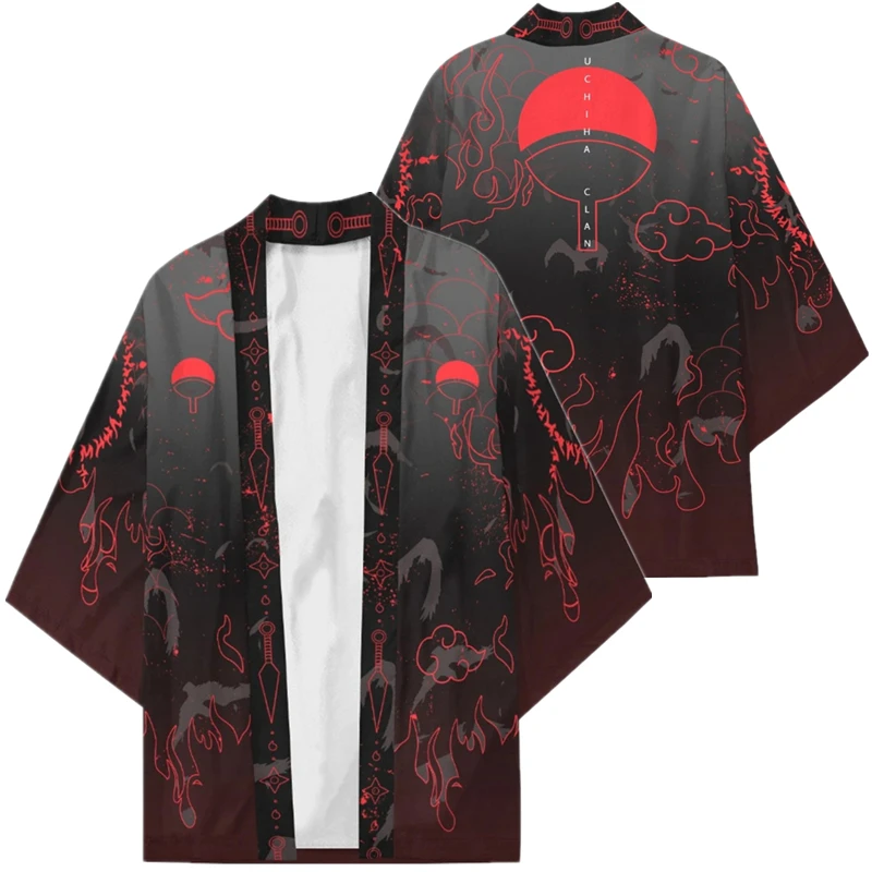 Аниме ниндзя Akatsuki Kurama Kunai Haori Кимоно костюмы косплей пальто рубашка для взрослых |