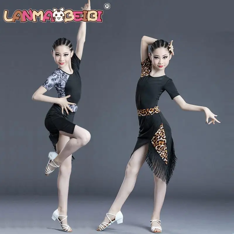 

Children's Latin dance skirt Bodysuit Girls Dance Tango dress Stage costume Girl practice clothes