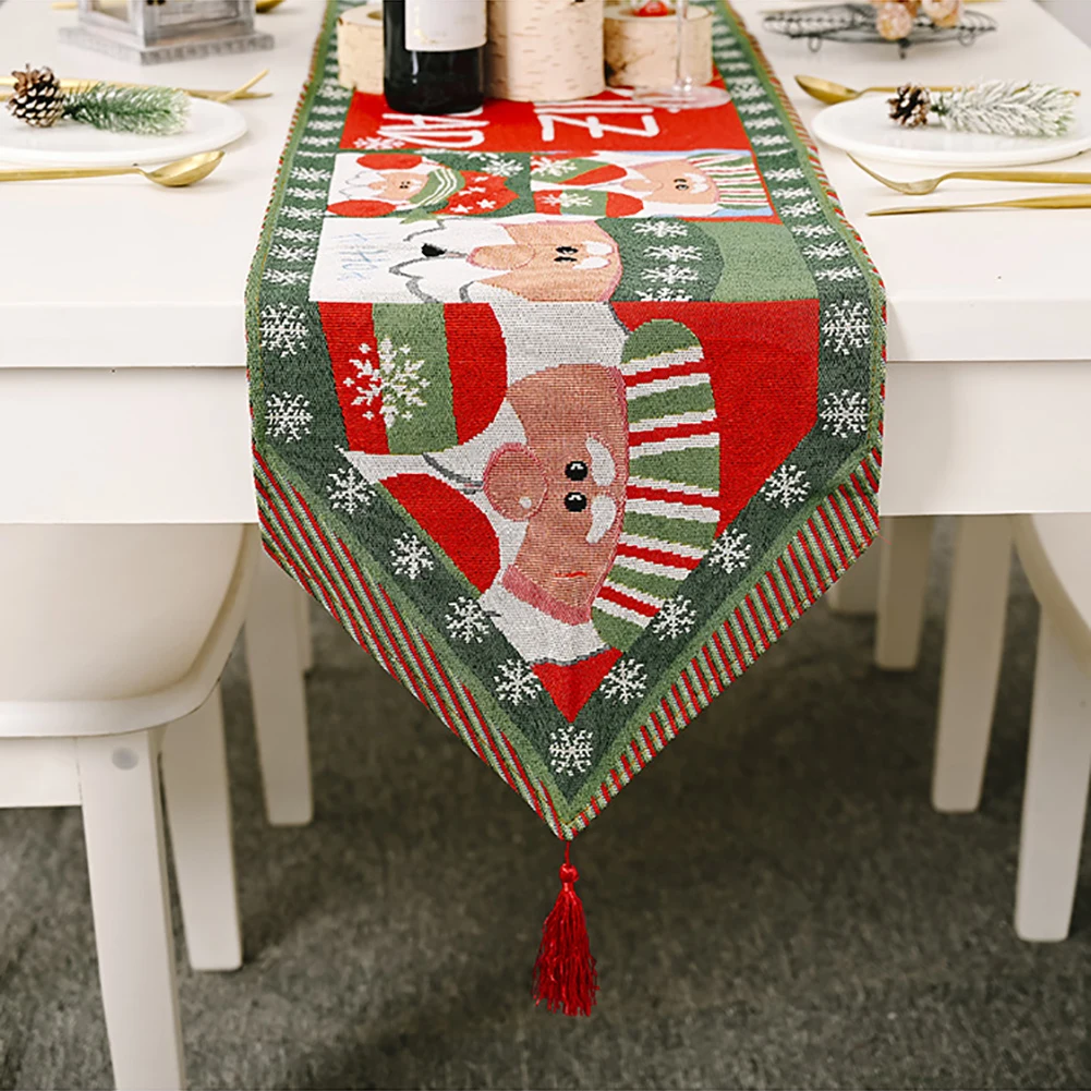 

Christmas Table Runner Burlap Cotton Decor With Table Flag Modern Home Table Cloth Tablecloths for Party Decorations Home Use
