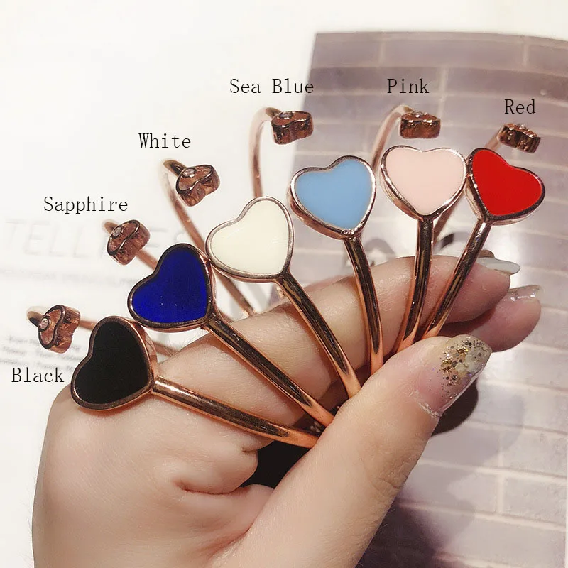 Браслет-манжета женский из нержавеющей стали под розовое золото с фианитами |