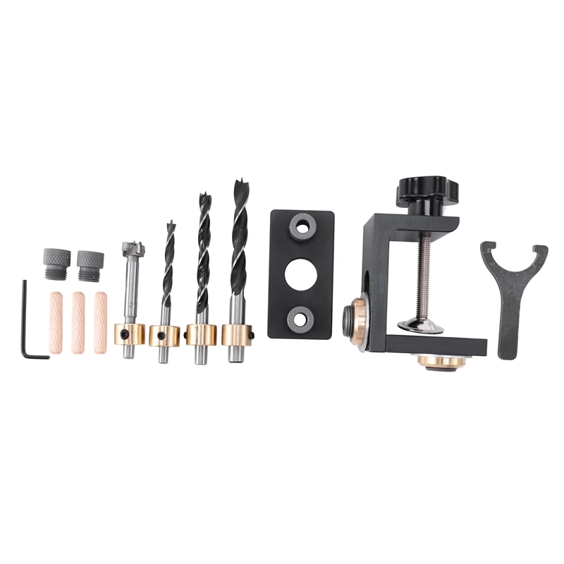 

12 шт. Регулируемый деревообрабатывающий 3 в 1 кувшинный джиг комплект карманное отверстие джиг сверлильный направляющий локатор дырокол ин...