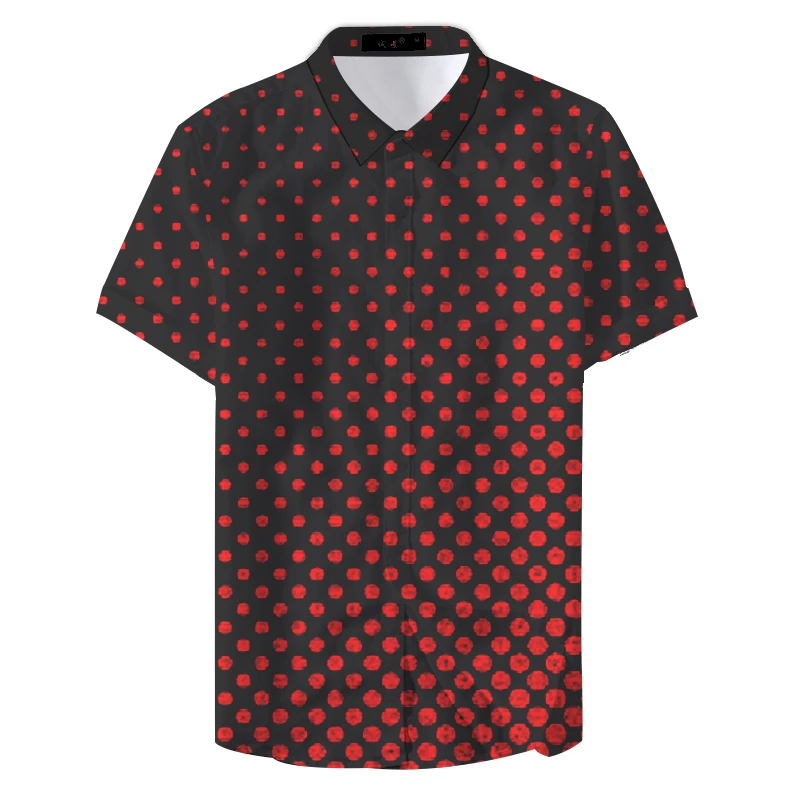 

Удобная модная мужская повседневная рубашка в красочный горошек из льна, лето 2019