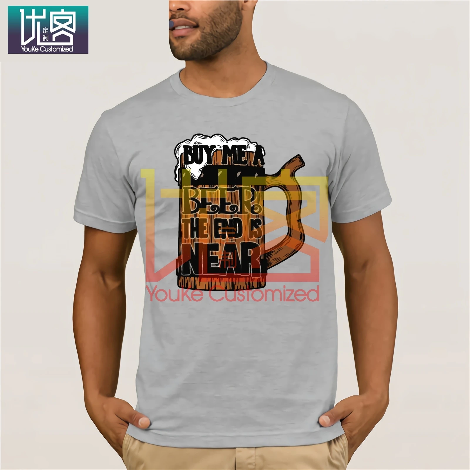 Buy Me A Beer конец близок футболка Для Мужчин's повседневные футболки маски слова