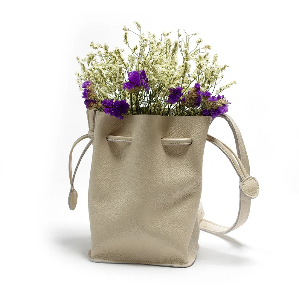 Качественная кожаная сумка-ведро для девочек Новое поступление сумка через