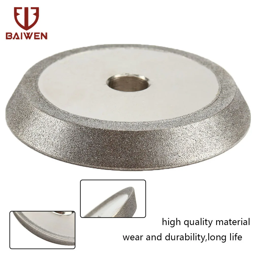 

78mm Diamond Grinding Wheel Circle Sharpener Disc Dish Grinder for Carbide Metal Tungsten Steel Milling Cutter Tool 1/2'' Bore