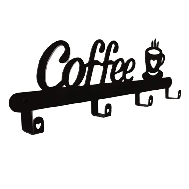 Держатель кофейной кружки настенное крепление вмещает 4 чашки подвесная стойка