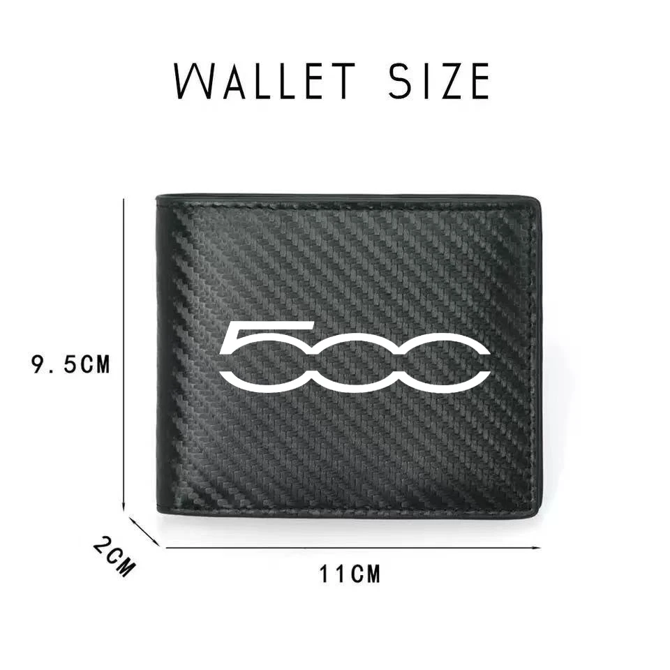 

Car Logo Carbon Fiber Leather Wallet Men ID Card Holder Purses For Fiat 500 500X Grande Punto Abarth Stilo Bravo Doblo Card Bag