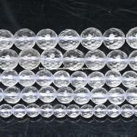 natural stone faceted clear quartz loose beads 15 strand 4 6 8 10mm pick size for jewelry making