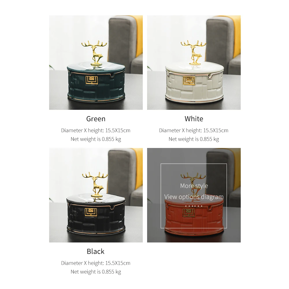 

Ceramic ashtray animal head sculpture elk head ashtray Nordic home decorations living room interior decoration accessories gifts