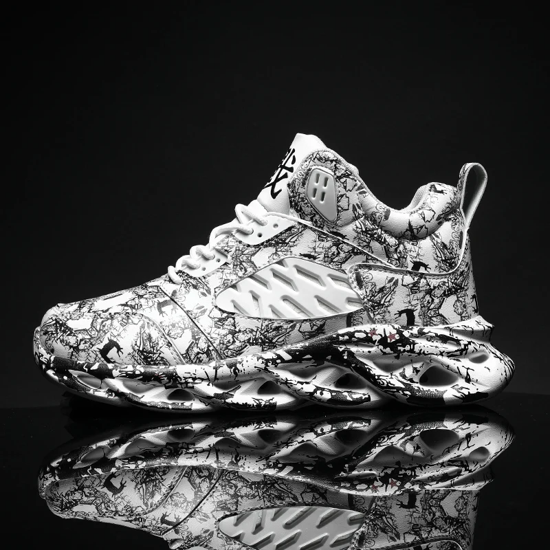 Лезвие для спортивной обуви дизайн Граффити модные детские кроссовки Кроссовки