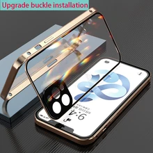 Metal Camera Protection For iPhone 11 Pro Max X XR Case Safety Locks Double-Sided Glass Fundas Bumper Coque Phone Cover Clear