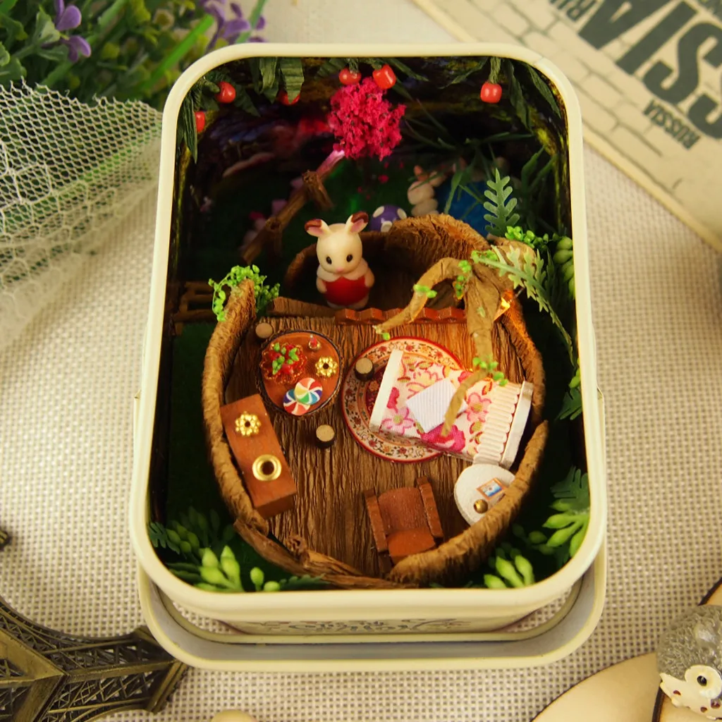 Коробка театральный DIY Кукольный дом Ландшафтный миниатюрный светодиодный