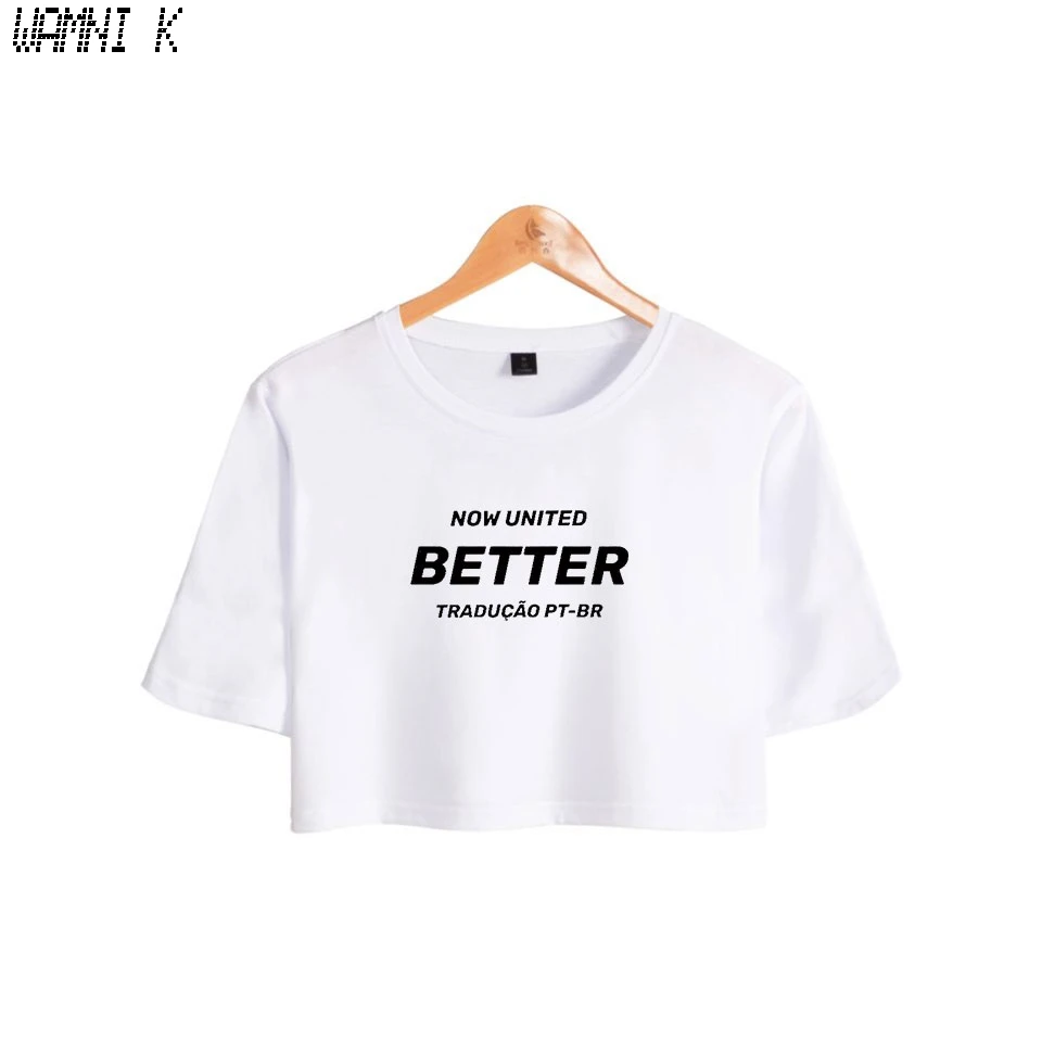 WAMNI Now Юнайтед-Better Album Crop Top Exposed navel футболка оверсайз с круглым вырезом Better Юнайтед
