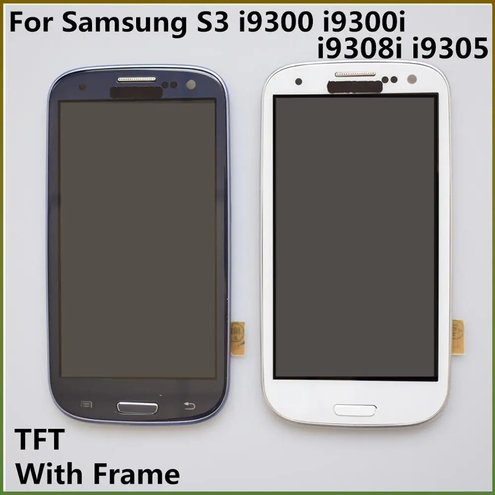 4,8 ''S3 TFT lcd дисплей lcd кодирующий преобразователь сенсорного экрана в сборе с рамкой зарядки для samsung Galaxy S3 i9300 i9300i i9308i i9305