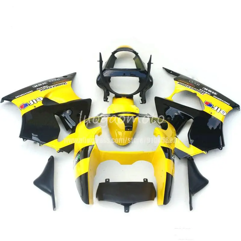 

Injection fairings kit for yellow blk Kawasaki Ninja 2000 2001 2002 ZX6R 00 01 02 Body kits ZX6R motorcycle road sport fairing