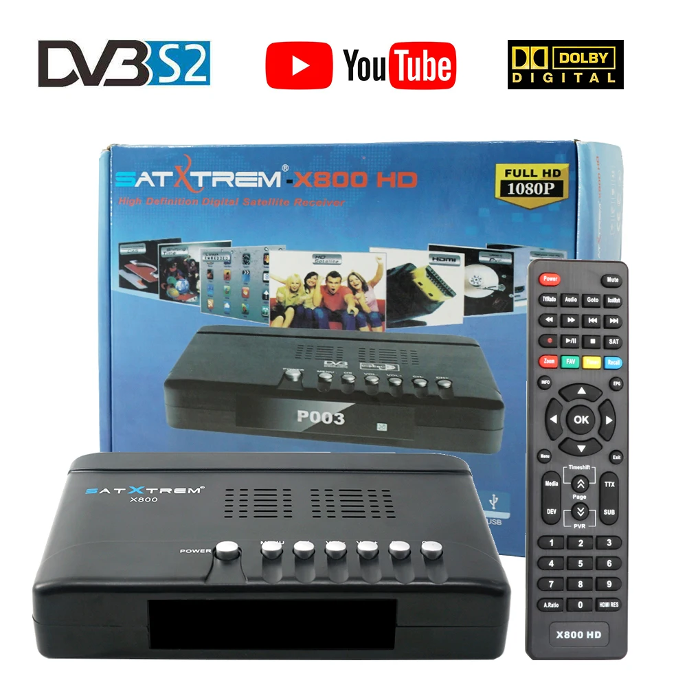 Satxtrem X800 HD цифровой спутниковый ресивер HD 1080P DVB-S/S2 Satelite Receptor+ USB WiFi 1 год Европа 8 нажатий ТВ-тюнер