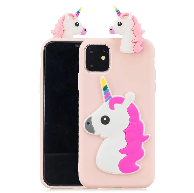 Чехол для iPhone 11 с 3d изображением единорога панды кактуса ананаса Мягкий