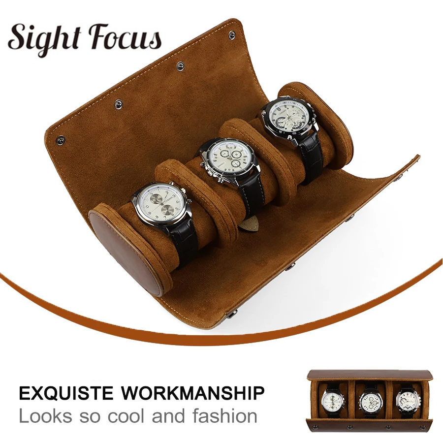 Pu Leather Watch Storage Organizer Watch Roll Travel Watch Case Portable Jewelry Box Watches Gift Box