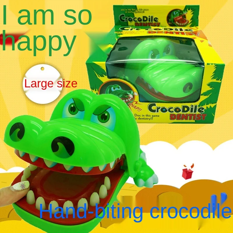 Крокодилия-хитрюга Укус Детская игрушка Креативный Большой рот Клыки Зубы Пальцевая играшка Смешные Дети Хэллоуин Сквиши Гаджет.