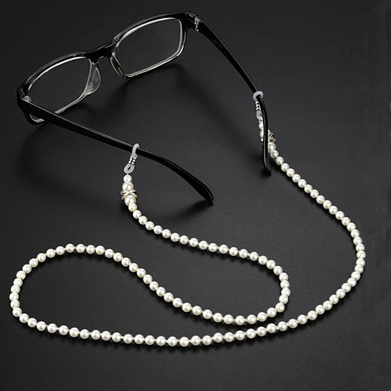 

Imitation pearls fashion glasses chain Wearing Neck Holding sunglasses cord Drawstring Cord Reading Glasses Holder Accessories
