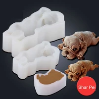 4 inch 6 inch dog cake mold small sleep dog mousse 3d stereo shapir silicone mold cake styling tools kitchen appliance