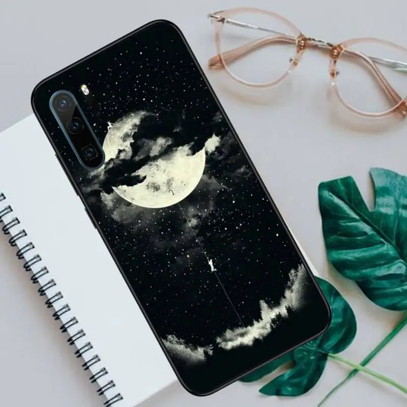 

with white moon stars space Phone Cases For Huawei honor Mate P 10 20 30 40 Pro 10i 9 10 20 8 x Lite Luxury brand shell